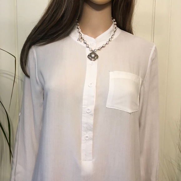 COTTON BLOUSE TOP MAXI  1 left - Picture 5 of 8